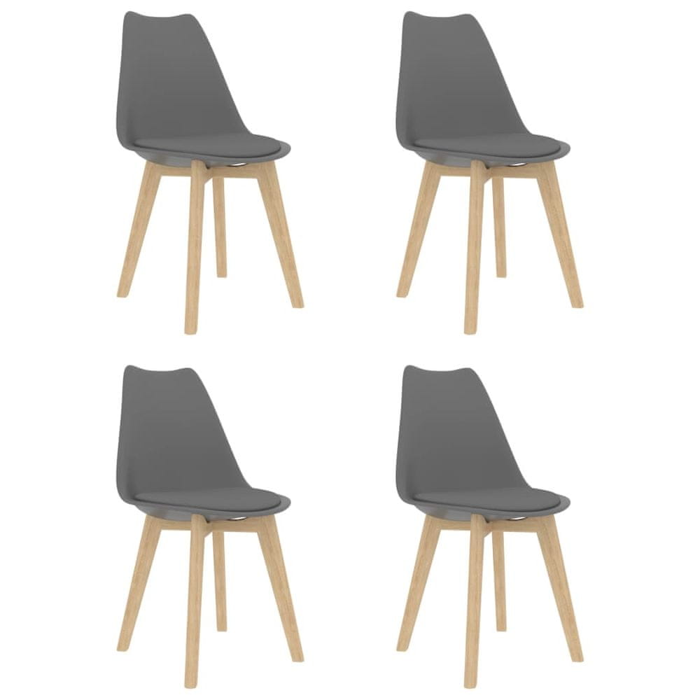 Petromila vidaXL Jedálenské stoličky 4 ks, sivé, plast